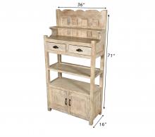SOLID RECLAIMED TEAK WOOD CABINET WITH DOORS, SHELVES & DISPLAY