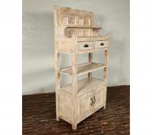 SOLID RECLAIMED TEAK WOOD CABINET WITH DOORS, SHELVES & DISPLAY
