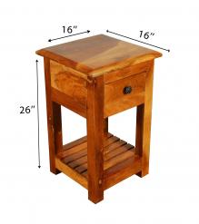 SOLID RECLAIMED TEAK WOOD END TABLE / NIGHT STAND