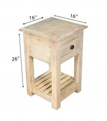 SOLID RECLAIMED TEAK WOOD END TABLE / NIGHT STAND