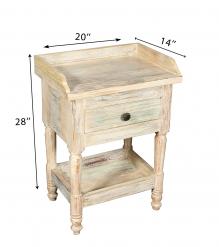 SOLID RECLAIMED TEAK WOOD END TABLE / NIGHT STAND