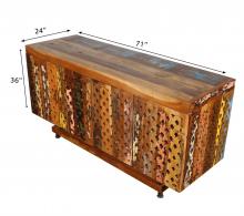 HAND CARVED SOLID RECLAIMED TEAK WOOD SIDEBOARD CONSOLE