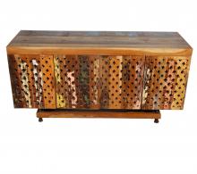  HAND CARVED SOLID RECLAIMED TEAK WOOD SIDEBOARD CONSOLE