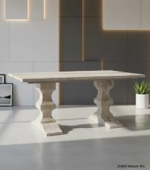 SOLID WOOD PEDESTAL DINING TABLE