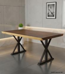 LIVE EDGE SUAR WOOD TABLE WITH METAL BASE