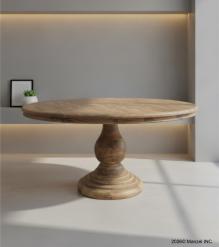 ROUND SOLID WOOD DINING TABLE