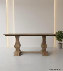 SOLID WOOD PEDESTAL DINING TABLE