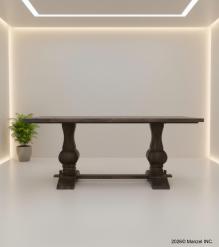 SOLID WOOD PEDESTAL DINING TABLE 