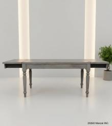 EXTENDABLE SOLID WOOD DINING TABLE W/ SELF-STORING EXTENSIONS