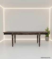 EXTENDABLE SOLID WOOD DINING TABLE W/ SELF-STORING EXTENSIONS