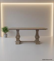 SOLID WOOD PEDESTAL DINING TABLE