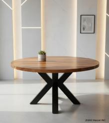 ROUND SOLID RECLAIMED TEAK WOOD DINING TABLE