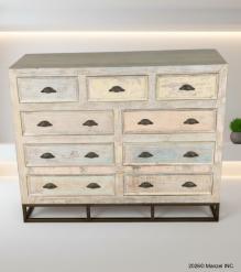 SOLID RECLAIMED TEAK WOOD 9 DRAWER DRESSER CHEST BUREAU SIDEBOARD
