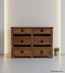 SOLID WOOD 6 DRAWER CHEST
