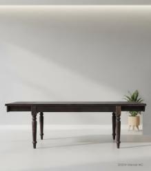 EXTENDABLE SOLID WOOD DINING TABLE W/ SELF-STORING EXTENSIONS