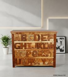 SOLID RECLAIMED TEAK WOOD "ABC" DRESSER BUREAU