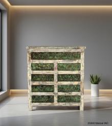 SOLID WOOD & METAL BUREAU SIDEBOARD