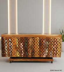  HAND CARVED SOLID RECLAIMED TEAK WOOD SIDEBOARD CONSOLE