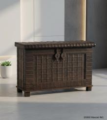 Unique Wood + Metal Indian blanket chest