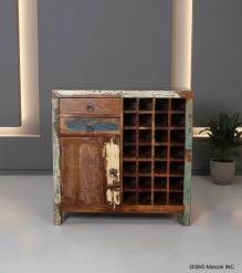 SOLID RECLAIMED TEAK WOOD WINE BAR