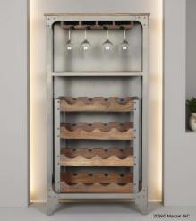SOLID WOOD & IRON BAR CABINET