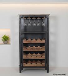 SOLID WOOD & IRON BAR CABINET