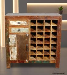 SOLID RECLAIMED TEAK WOOD WINE BAR