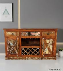 SOLID RECLAIMED TEAK WOOD WINE BAR SIDEBOARD 