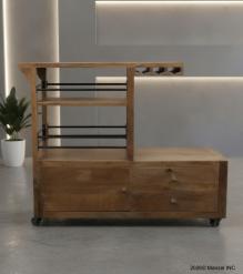 SOLID WOOD BAR CART