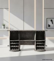 SOLID WOOD DOUBLE BARREL BAR COUNTER