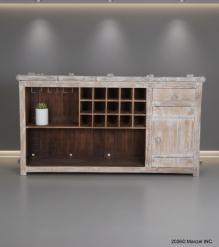 SOLID RECLAIMED TEAK WOOD WINE BAR CABINET