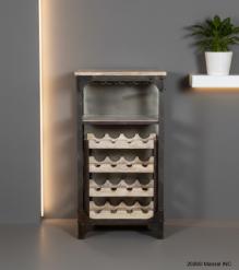 SOLID WOOD & IRON BAR CABINET