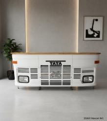 SOLID IRON & RECLAIMED WOOD BUS BAR W/ WORK