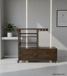 SOLID WOOD BAR TROLLY