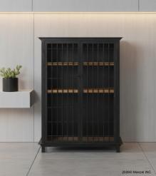SOLID WOOD & IRON LIQUOR WINE CABINET