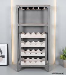SOLID WOOD & IRON BAR CABINET