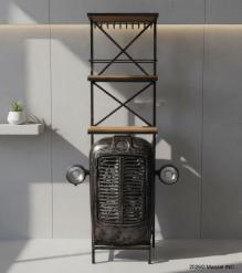 SOLID IRON & WOOD TRACTOR BAR COUNTER + SHELF