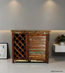 SOLID RECLAIMED TEAK WOOD WINE LIQUOR BAR