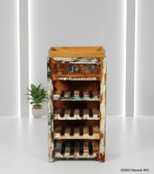 SOLID RECLAIMED TEAK WOOD WINE BAR W/ DRAWER & TRAY
