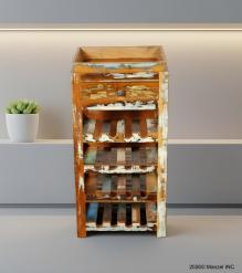 SOLID RECLAIMED TEAK WOOD WINE BAR W/ DRAWER & TRAY