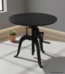 ADJUSTABLE HEIGHT IRON CRACK ROUND TABLE