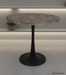 ROUND SOLID WOOD TOP & IRON BASE TABLE