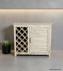 SOLID RECLAIMED TEAK WOOD WINE BAR W/ CABINET