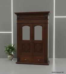 RECLAIMED WOOD & TEAK DECORATIVE DISPLAY STORAGE CABINET