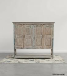 SOLID RECLAIMED TEAK WOOD 4 DOOR CABINET 