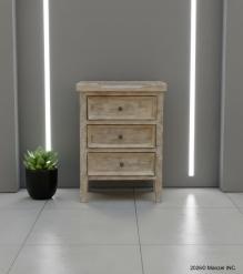SOLID WOOD 3 DRAWER NIGHTSTAND END TABLE