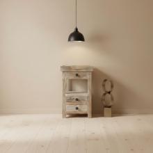 SOLID RECLAIMED TEAK WOOD 3 DRAWER END TABLE / NIGHT STAND