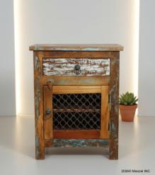SOLID RECLAIMED TEAK WOOD END TABLE NIGHTSTAND