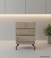 SOLID WOOD 3 DRAWER END TABLE / NIGHTSTAND