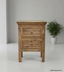 SOLID WOOD 2 DRAWER END TABLE / NIGHTSTAND